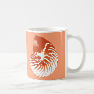 Caneca De Café Nautilus shell - terracotta e branco