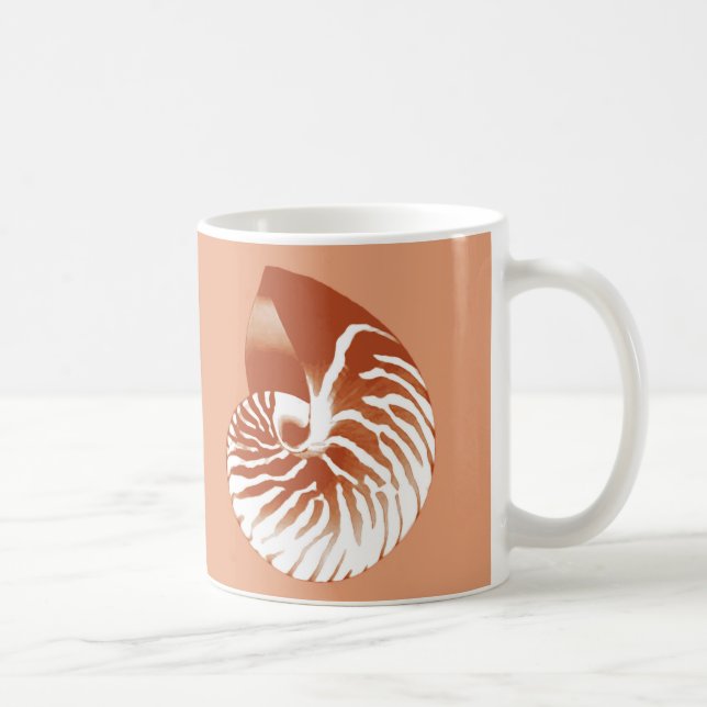 Caneca De Café Nautilus shell - terracotta e branco (Direita)