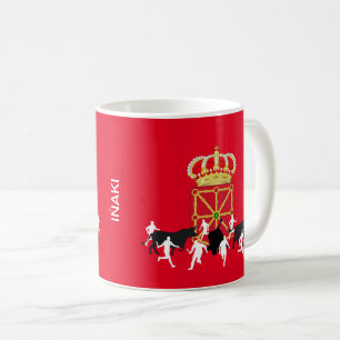 Caneca De Café Navarre Flag e San Fermin, Pamplona design,