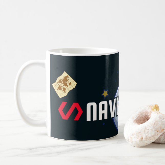 Caneca De Café Nave - Curious Stuff and Designs 🚀 (Com Donut)