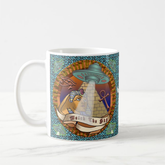 Caneca De Café Nave Espacial Alienigena Pirâmides (Esquerda)