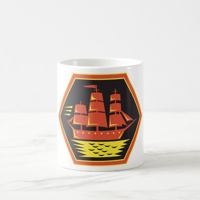 Caneca De Café Navegação de Navio Clipper Antigo (Criador carregado)