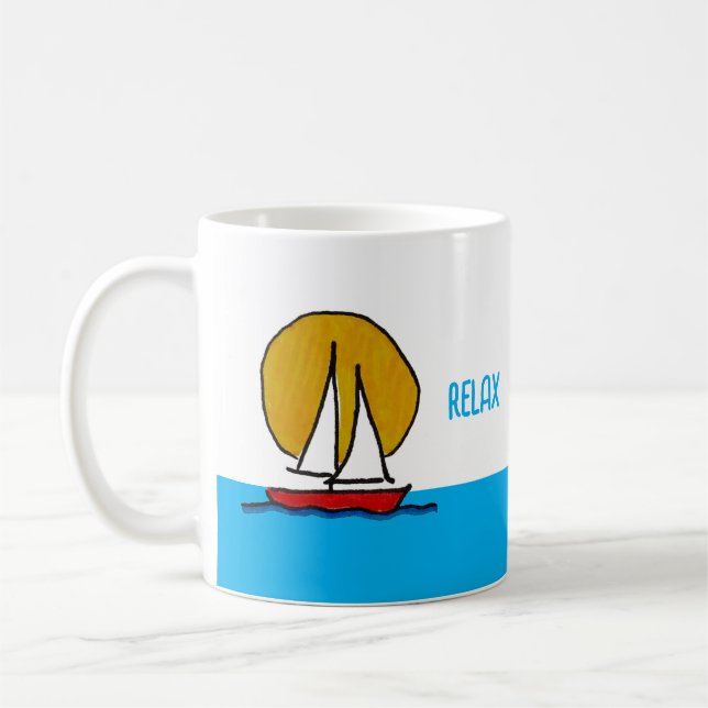 Caneca De Café Navegação no Sol Relaxe e Revitalize (Esquerda)