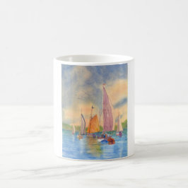Caneca De Café Navegação, Sunset, Navio de Navegação, Porto de Ba