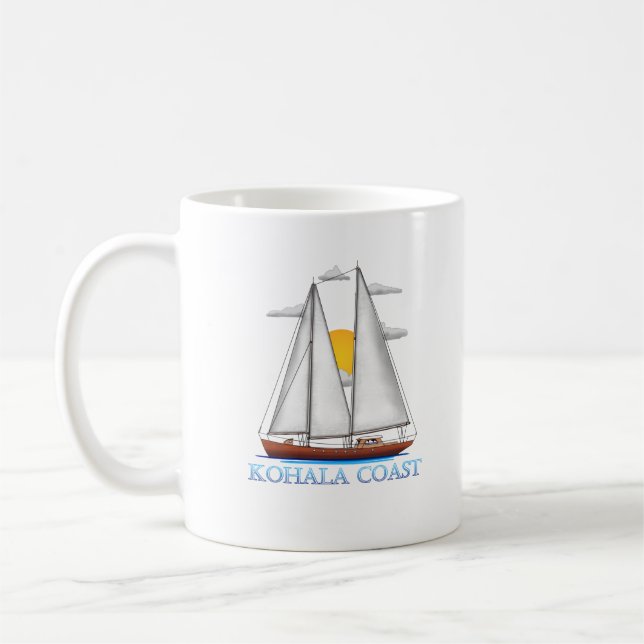 Caneca De Café Navegador Marítimo Costeiro de Kohala (Esquerda)