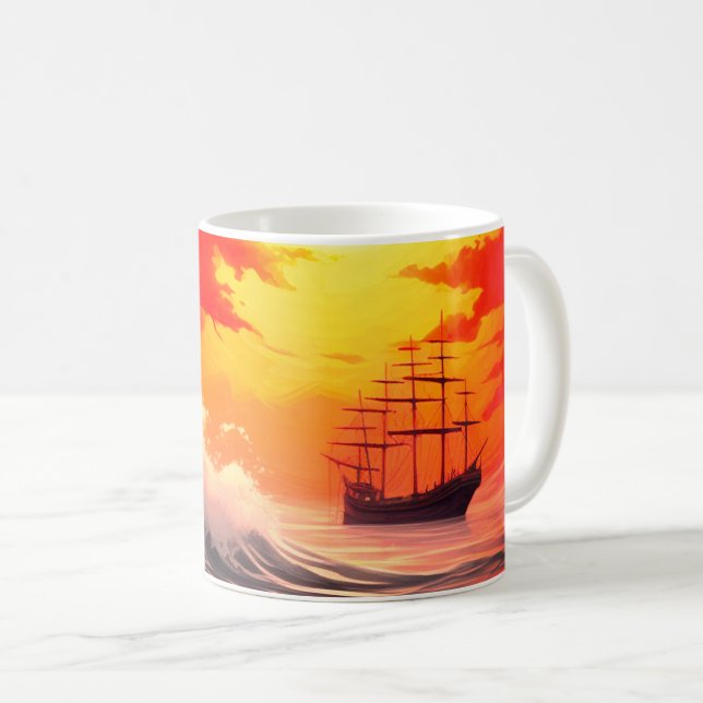 Caneca De Café Navio (Frente Esquerda)