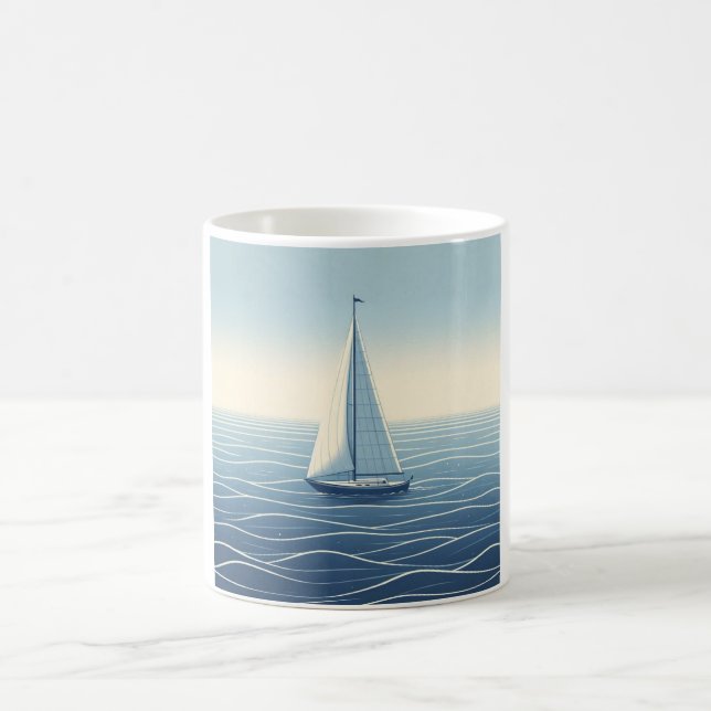 Caneca De Café Navio de vela no alto mar (Centro)