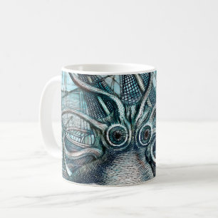 Caneca De Café Navio gigante Octopus Blue Sea Monster