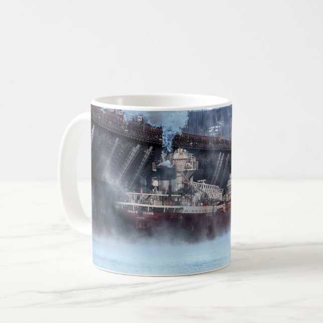 Caneca De Café Navio Philip R Clarke Two Harbors Minnesota (Frente Esquerda)