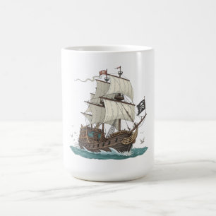 Caneca De Café Navio Pirata
