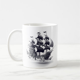 Caneca De Café Navio pirata flutuante