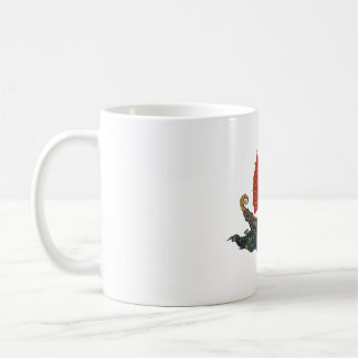 Caneca De Café Navio Tesouro Chinês Junk com Vela Vermelha