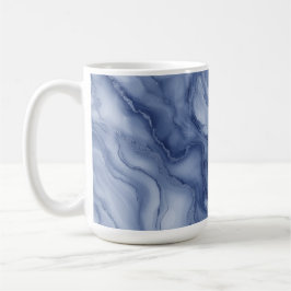 Caneca De Café Navy- Blue Organic Marble-Like Texture