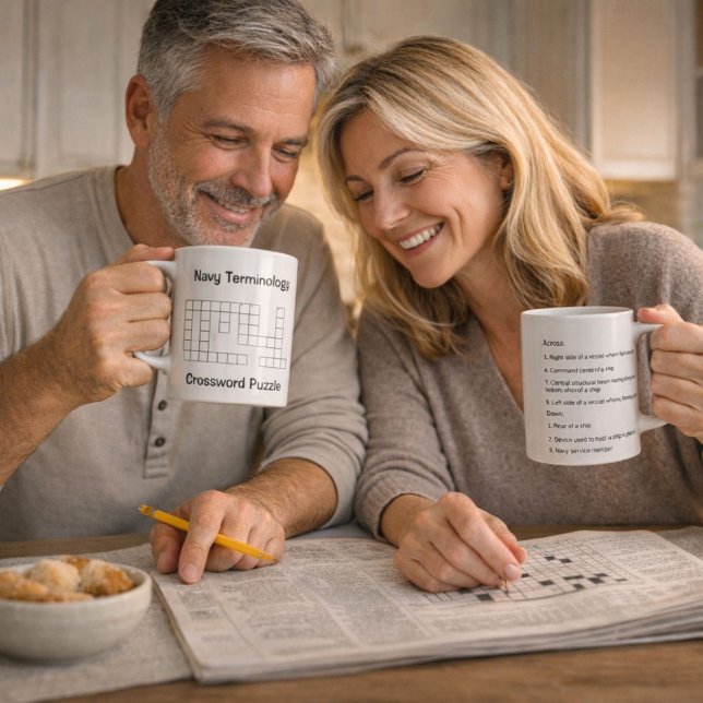 Caneca De Café Navy Terminology Crossword Puzzle (Criador carregado)