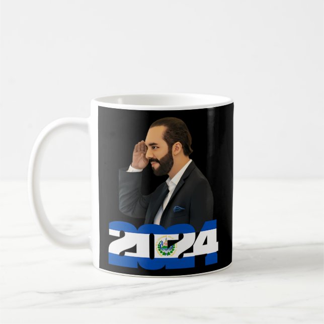 Caneca De Café Nayib Bukele Presidente De El Salvador 2024 (Esquerda)