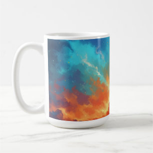 Caneca De Café Nebulosa Cósmica Arte Espacial de Galáxia Abstrata