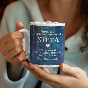 Caneca De Café Neeta Espanhola Nieta Obrigado Citação Personaliza