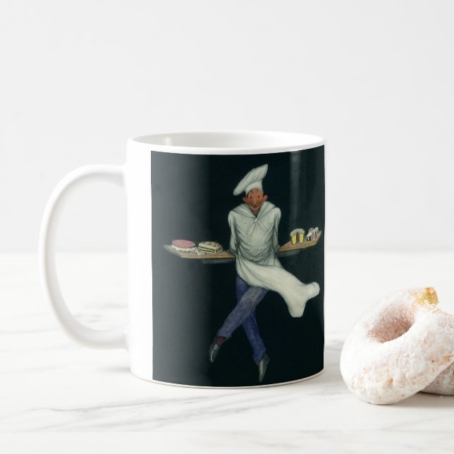 Caneca De Café Negócio de Comida Antiga, Padeiro com Sobremesas d (Com Donut)