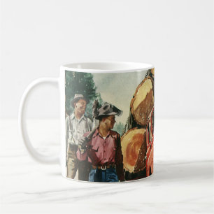 Caneca De Café Negócios Antigos, Caminhão de Madeira com Lenhador