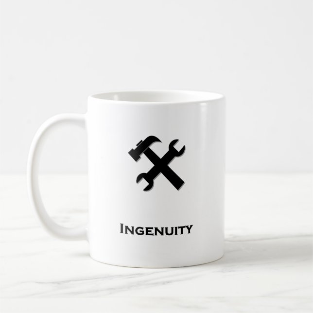 Caneca De Café Negra-negra engenhosa da Wrench do Hammer (Esquerda)