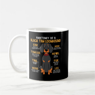 Caneca De Café Negra Tan Coonhound Anatomia Engraçado Cachorro Mã