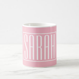 Caneca De Café Negrito & Moderno Seu Nome ou Palavra Branco Sob