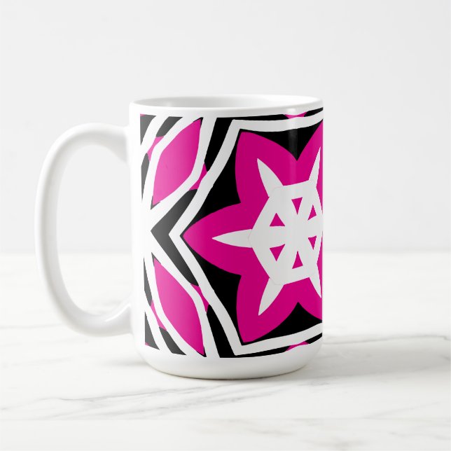 Caneca De Café Negrito simples Moderno preto rosa (Esquerda)