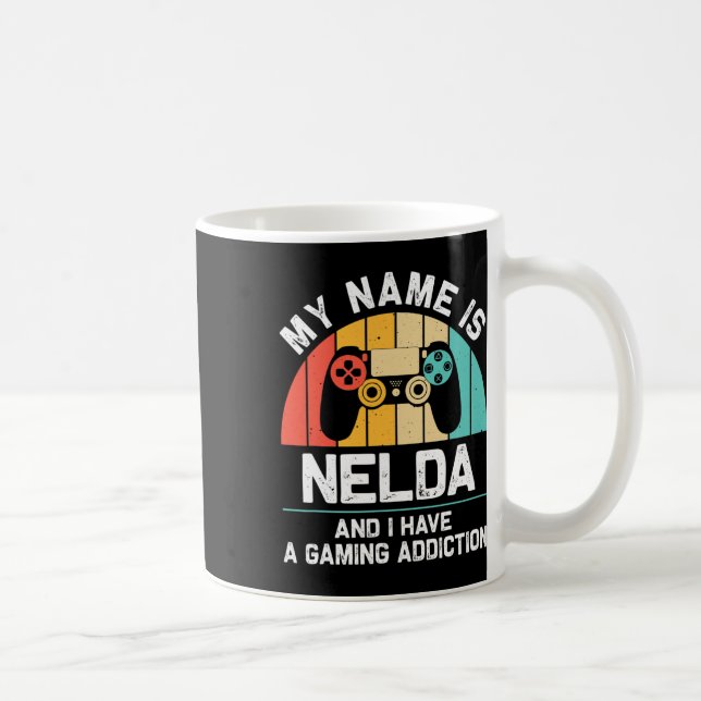 Caneca De Café Nelda Gift Name Personalized Funny Gaming Geek Bir (Direita)