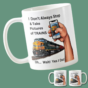 Caneca De Café Nem Sempre Paro & Imagens de Trens - Sim!