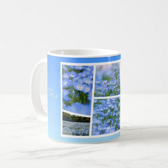 Caneca De Café NEMOPHILA（Baby Blue Eyes） (Frente Esquerda)