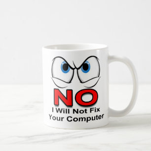 Caneca De Café NENHUM eu não fixarei seu computador