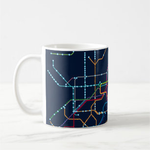 Caneca De Café Nenhum mapa de transporte de nome