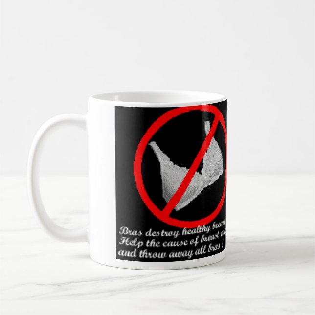 Caneca De Café nenhuns sutiãs 4uu ou alguma mulher (Esquerda)