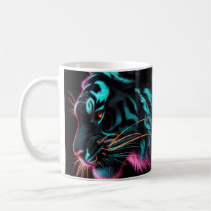 CANECA DE CAFÉ NEON BEAST NO DESIGN DE CAFÉ DE TIGRE ESCURO