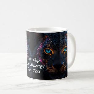 Caneca De Café Neon Black Leopard
