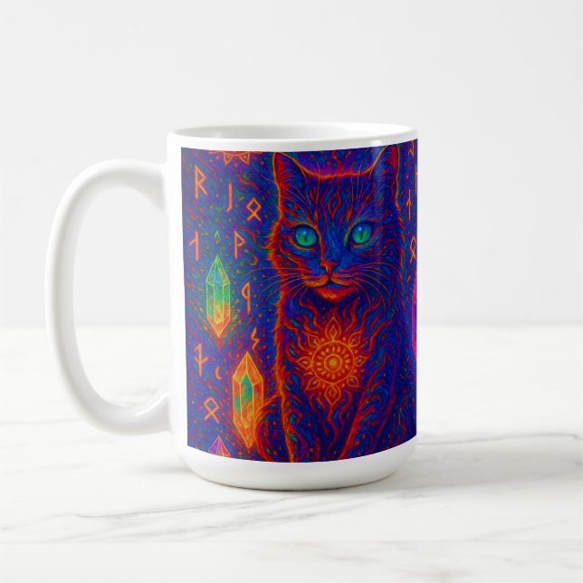 Caneca De Café Neon Cat Sagrado (Esquerda)