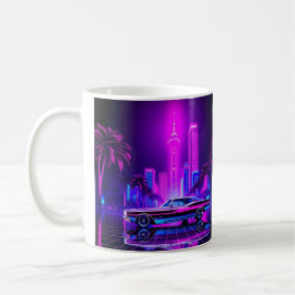 Caneca De Café Neon City Tour com carros Café Cup