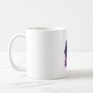 Caneca De Café Neon de Aeróbica dos Anos 80 Gato - Design de Aman