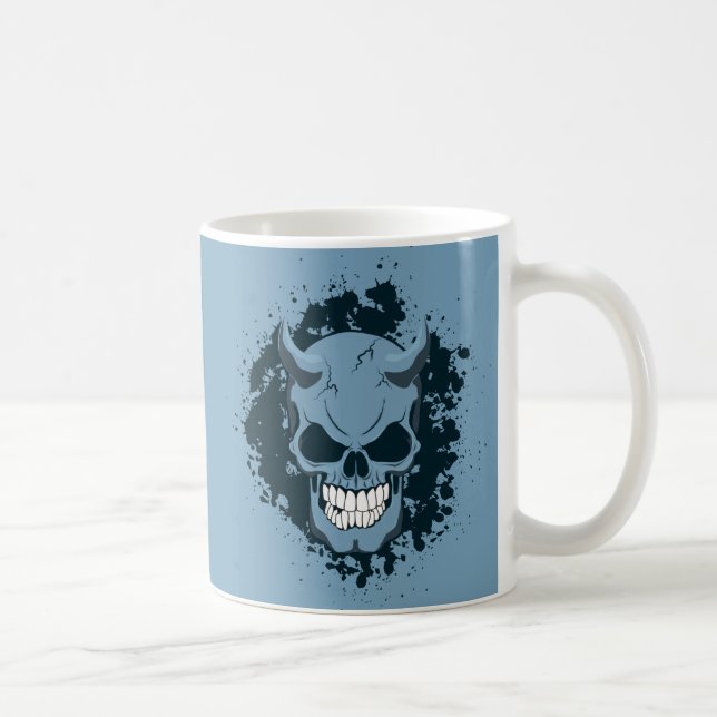 Caneca De Café Neon Demon Skull (Direita)