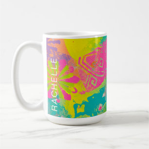 Caneca De Café Neon Dreams Abstrato