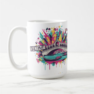 Caneca De Café Neon Elétrico Venezia Pop Art