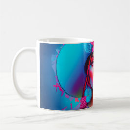 Caneca De Café Neon Fantasy Floral Retrato