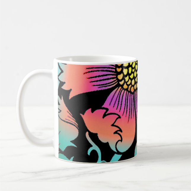 Caneca De Café Neon Flowers (Esquerda)