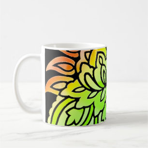Caneca De Café Neon Flowers