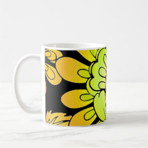 Caneca De Café Neon Flowers