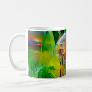 Caneca De Café Neon Glow Dandelions no Dream Garden