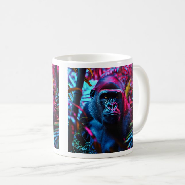 Caneca De Café Neon Gorilla (Frente Esquerda)