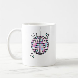 Caneca De Café Neon Groovy Disco Ball
