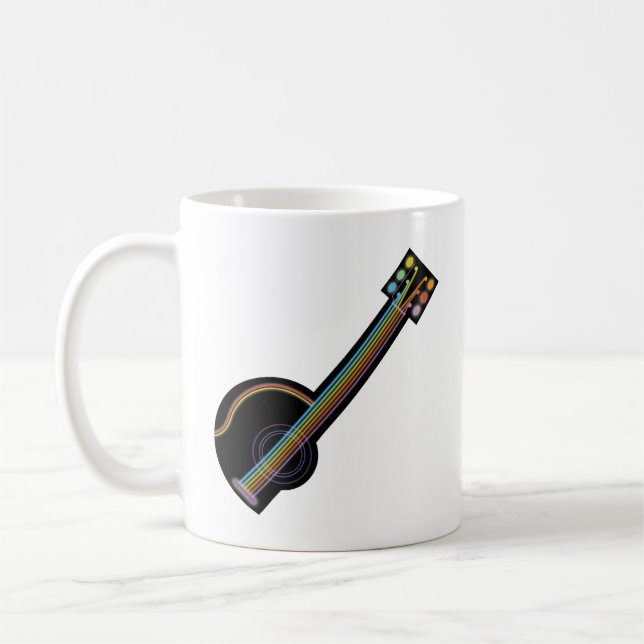 Caneca De Café Neon Guitar (Esquerda)