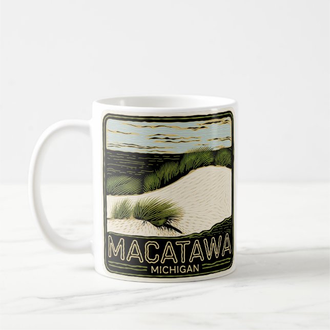 Caneca De Café Neon Macatawa Michigan (Esquerda)